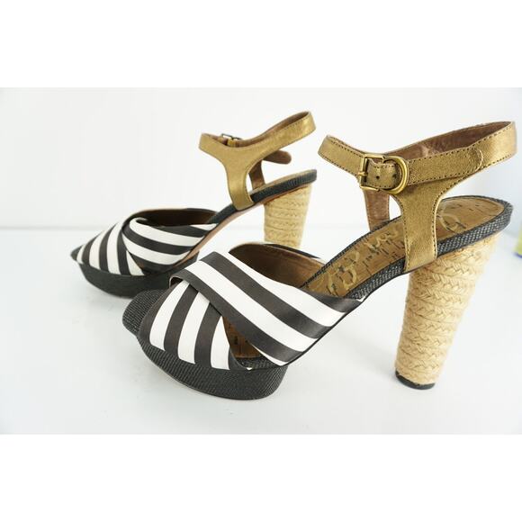 Sam Edelman Mabel Striped Ankle Strap Platform Espadrille Sandals Size 9.5 $140 - Picture 9 of 12